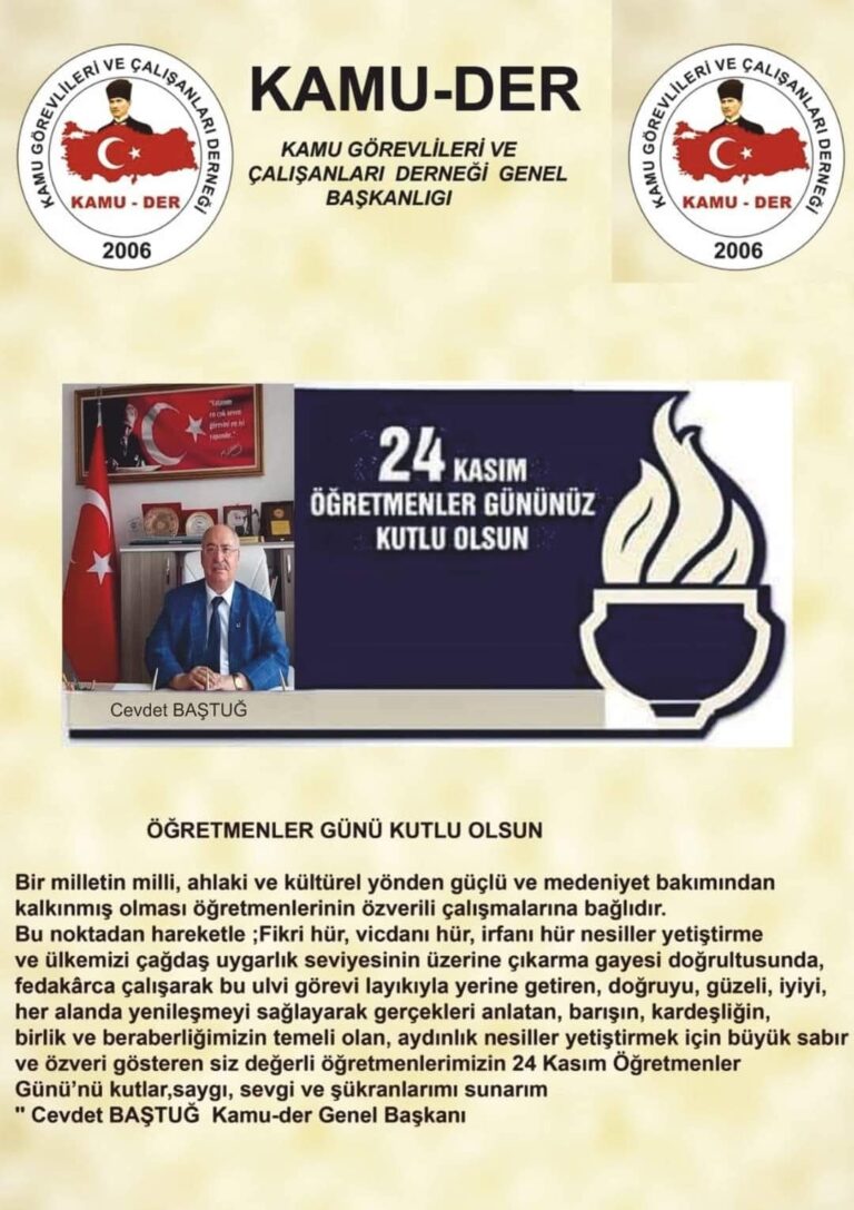 GENEL BASKANIMIZ SAYIN CEVDET BAŞTUĞ’UN ÖGRETMENLER GÜNÜ MESAJI👏